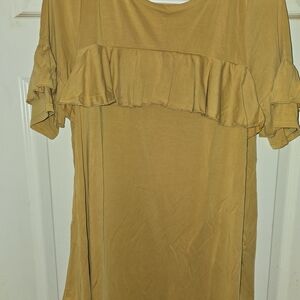 #309 Ruffled Mustard Blouse